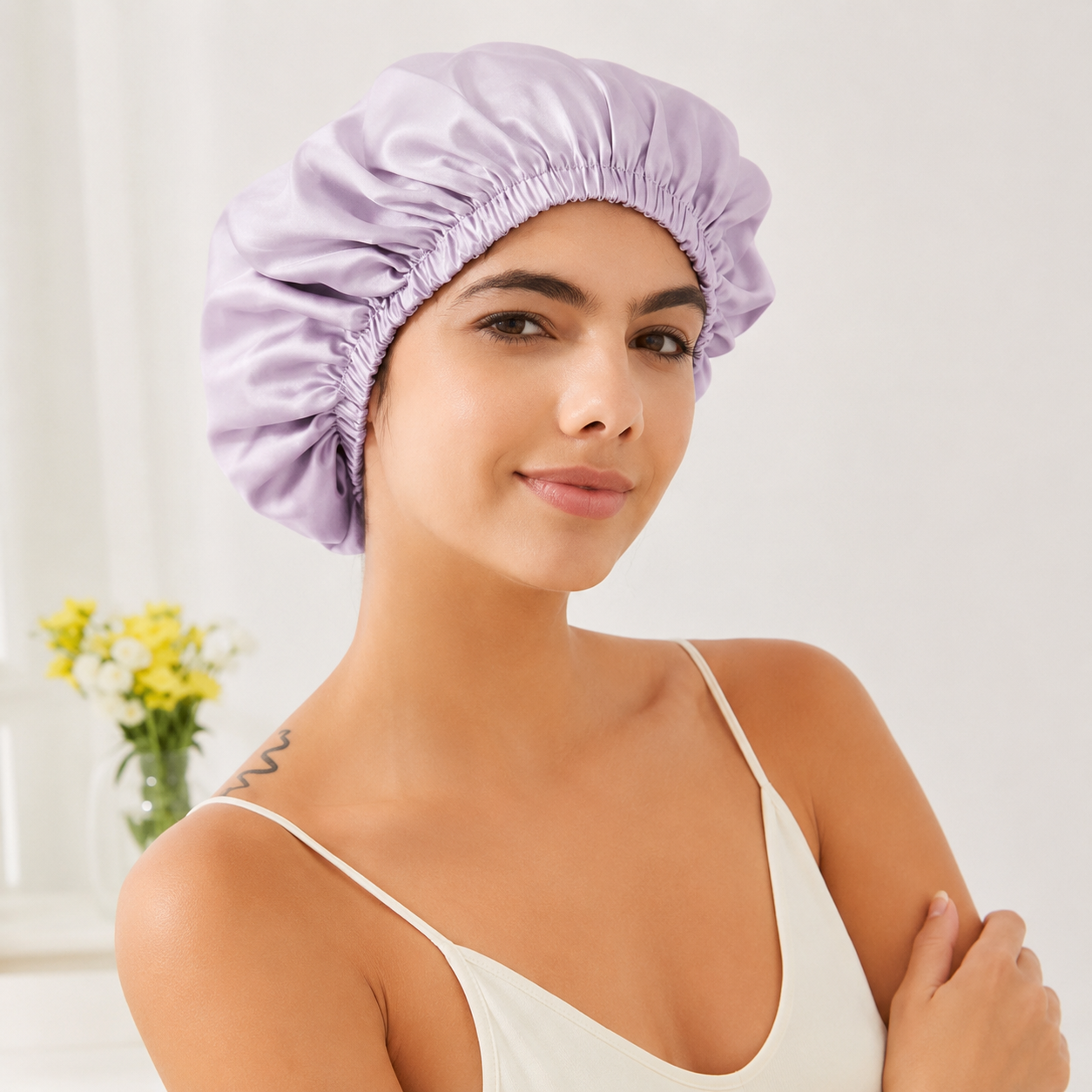 GORRO 100% SEDA MORENA 6A